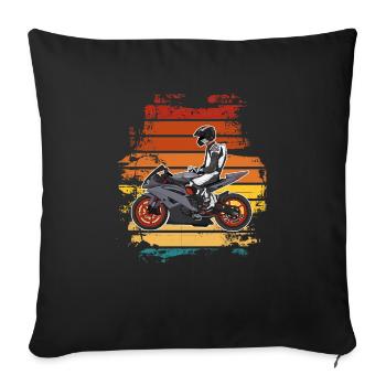 Motorcycle Lifestyle / Motorcycle / Motorcycle biker - Sofa pillowcase 17,3'' x 17,3'' (45 x 45 cm) - black - Front