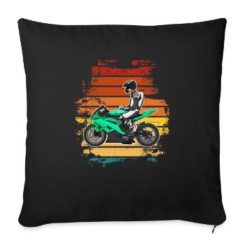 Motorcycle Lifestyle / Motorcycle / Motorcycles biker - Sofa pillowcase 17,3'' x 17,3'' (45 x 45 cm) - black - Front