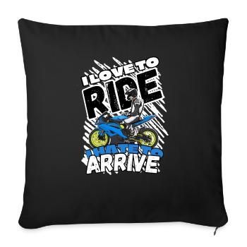 Moto Lifestyle / Moto / Moto motard - Housse de coussin décorative 45 x 45 cm - noir - Devant