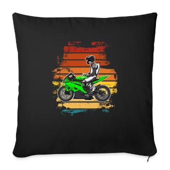 Motorcycle Lifestyle / Motorcycle / Motorcycle biker - Sofa pillowcase 17,3'' x 17,3'' (45 x 45 cm) - black - Front