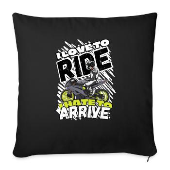 Motorcycle Lifestyle / Motorcycle / Motorcycle biker - Sofa pillowcase 17,3'' x 17,3'' (45 x 45 cm) - black - Front