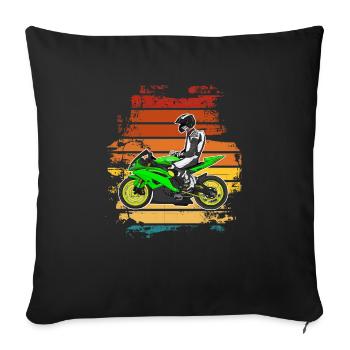Motorcycle Lifestyle / Motorcycle / Motorcycle biker - Sofa pillowcase 17,3'' x 17,3'' (45 x 45 cm) - black - Front