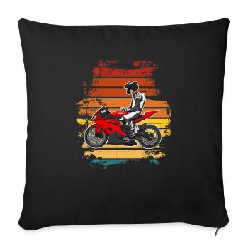 Motorcycle Lifestyle / Motorcycle / Motorcycles biker - Sofa pillowcase 17,3'' x 17,3'' (45 x 45 cm) - black - Front