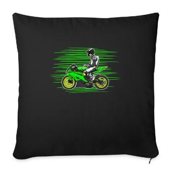 Motorcycle Lifestyle / Motorcycle / Motorcycle biker - Sofa pillowcase 17,3'' x 17,3'' (45 x 45 cm) - black - Front
