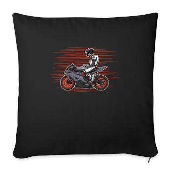 Motorcycle Lifestyle / Motorcycle / Motorcycle biker - Sofa pillowcase 17,3'' x 17,3'' (45 x 45 cm) - black - Front