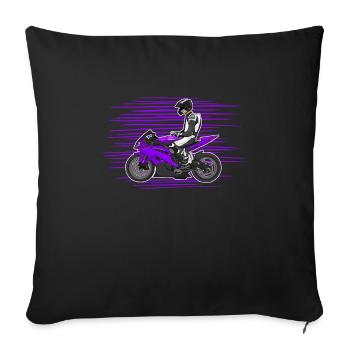 Motorcycle Lifestyle / Motorcycle / Motorcycle biker - Sofa pillowcase 17,3'' x 17,3'' (45 x 45 cm) - black - Front