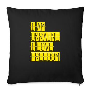 Je suis l’Ukraine J’aime la liberté indépendance - Housse de coussin décorative 45 x 45 cm - noir - Devant