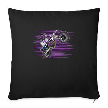 Motocross / Enduro / Freestyle mx / Dirtbike retro - Sofa pillowcase 17,3'' x 17,3'' (45 x 45 cm) - black - Front