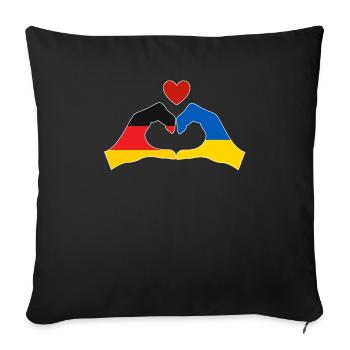 Germany supports Ukraine Love Heart - Sofa pillowcase 17,3'' x 17,3'' (45 x 45 cm) - black - Front