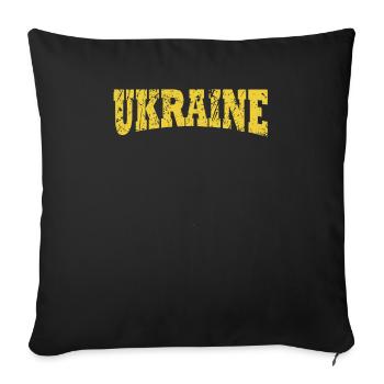 Je soutiens la victoire symbolique de l’Ukraine - Housse de coussin décorative 45 x 45 cm - noir - Devant