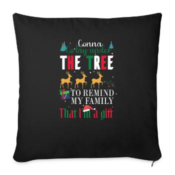 Je vais m’allonger sous l’arbre. Je suis un - Housse de coussin décorative 45 x 45 cm - noir - Devant