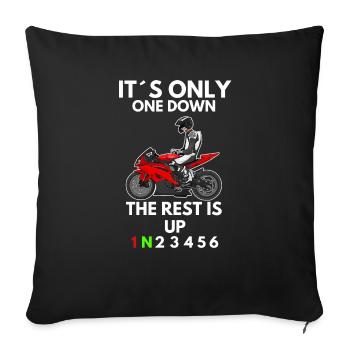 Moto Lifestyle / Moto / Moto motard - Housse de coussin décorative 45 x 45 cm - noir - Devant