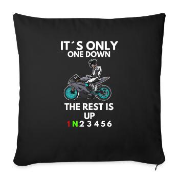 Moto Lifestyle / Moto / Moto motard - Housse de coussin décorative 45 x 45 cm - noir - Devant