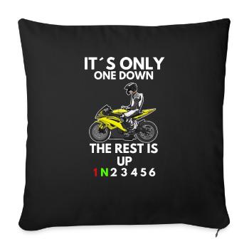 Moto Lifestyle / Moto / Moto motard - Housse de coussin décorative 45 x 45 cm - noir - Devant