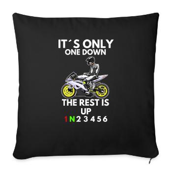 Moto Lifestyle / Moto / Moto motard - Housse de coussin décorative 45 x 45 cm - noir - Devant