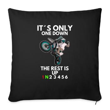 Supermoto / Supermotard / Supermoto Wheelie Biker - Housse de coussin décorative 45 x 45 cm - noir - Devant