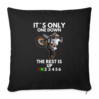 Supermoto / Supermotard / Supermoto Wheelie Biker - Housse de coussin décorative 45 x 45 cm - noir - Devant