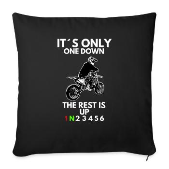 Supermoto / Supermotard / Supermoto Wheelie Biker - Housse de coussin décorative 45 x 45 cm - noir - Devant