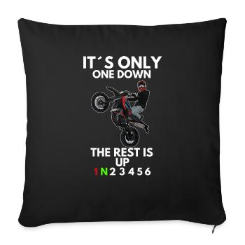 Supermoto / Supermotard / Supermoto Wheelie Biker - Housse de coussin décorative 45 x 45 cm - noir - Devant
