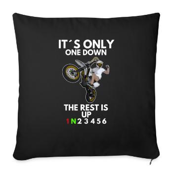 Supermoto / Supermotard / Supermoto Wheelie Biker - Housse de coussin décorative 45 x 45 cm - noir - Devant