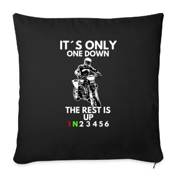 Supermoto / Supermotard / Supermoto Wheelie Biker - Housse de coussin décorative 45 x 45 cm - noir - Devant