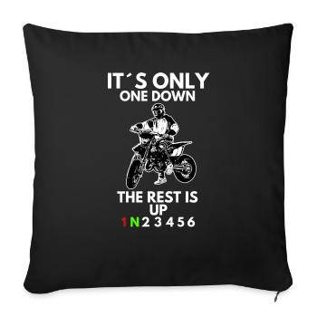 Supermoto / Supermotard / Supermoto Wheelie Biker - Housse de coussin décorative 45 x 45 cm - noir - Devant