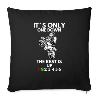 Supermoto / Supermotard / Supermoto Wheelie Biker - Housse de coussin décorative 45 x 45 cm - noir - Devant