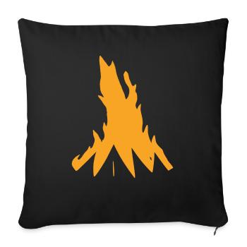 Feu de camp Camping Nature Feu de forêt Vecteur 1 - Housse de coussin décorative 45 x 45 cm - noir - Devant