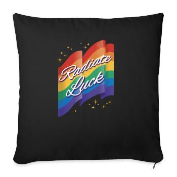 Radiate positivity Rainbow Dwarf Clouds - Sofa pillowcase 17,3'' x 17,3'' (45 x 45 cm) - black - Front