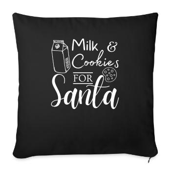 Milk biscuits for Santa's winter offer - Sofa pillowcase 17,3'' x 17,3'' (45 x 45 cm) - black - Front