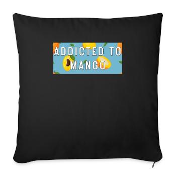 Addicted to Mango's favorite fruit pattern Summer - Sofa pillowcase 17,3'' x 17,3'' (45 x 45 cm) - black - Front