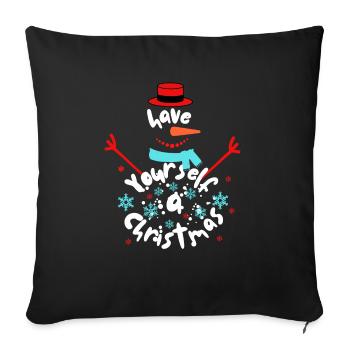 Avez-vous un cadeau de Noël pour le Nouvel An ? - Housse de coussin décorative 45 x 45 cm - noir - Devant