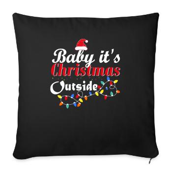 Bébé, c’est Noël à l’extérieur du - Housse de coussin décorative 45 x 45 cm - noir - Devant