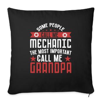 Some people call me mechanic grandpa car mechanic - Housse de coussin décorative 45 x 45 cm - noir - Devant