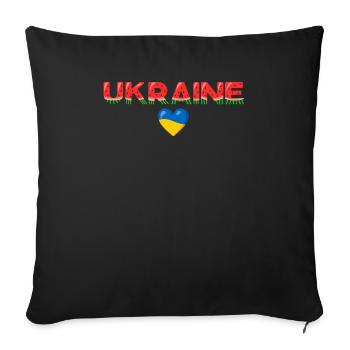 Citation ukrainienne Kherson gagne la liberté - Housse de coussin décorative 45 x 45 cm - noir - Devant