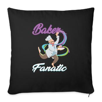 Baker Fanatic Cook Chef Cookies Christmas Magic - Sofa pillowcase 17,3'' x 17,3'' (45 x 45 cm) - black - Front