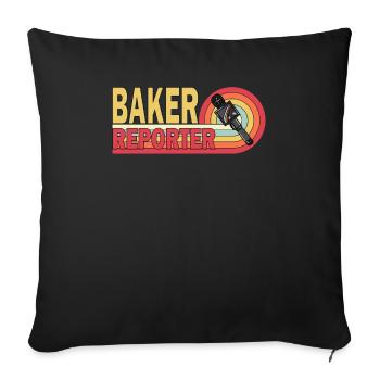Baker Reporter Camera Microphone Girl Stars Quote - Sofa pillowcase 17,3'' x 17,3'' (45 x 45 cm) - black - Front