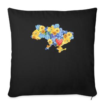 Plan de contour de la ville ukrainienne de Kherson - Housse de coussin décorative 45 x 45 cm - noir - Devant