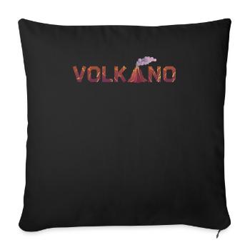 Le volcan appelle la migration de la lave le magma de feu de montagne - Housse de coussin décorative 45 x 45 cm - noir - Devant