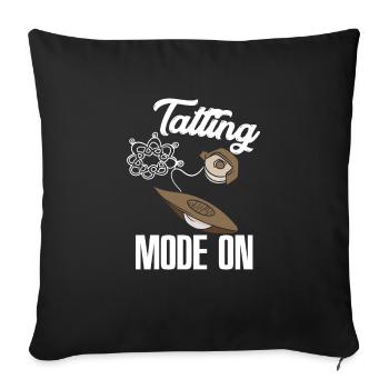 Funny Tatting Mode On Lace Crafter Klöppeln - Sofakissenbezug 45 x 45 cm - Schwarz - Vorne