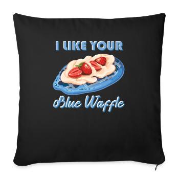 I like your blue waffle cookies strawberries - Sofa pillowcase 17,3'' x 17,3'' (45 x 45 cm) - black - Front