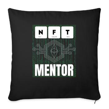 NFT Mentor non-fungible token for virtual - Sofa pillowcase 17,3'' x 17,3'' (45 x 45 cm) - black - Front