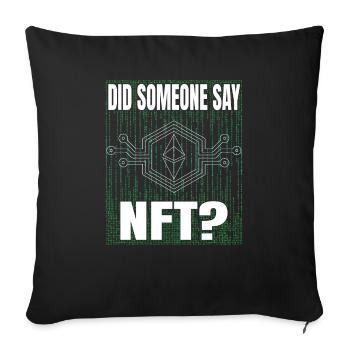Did anyone say virtual money for NFT tokens? - Sofa pillowcase 17,3'' x 17,3'' (45 x 45 cm) - black - Front