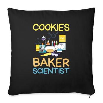 Cookies Baker Scientist Chemistry Kitchen utensils - Sofa pillowcase 17,3'' x 17,3'' (45 x 45 cm) - black - Front
