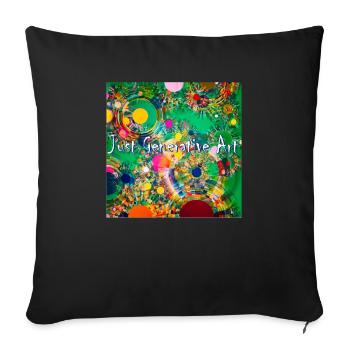 Generative Art Programming Only Image Code - Sofa pillowcase 17,3'' x 17,3'' (45 x 45 cm) - black - Front