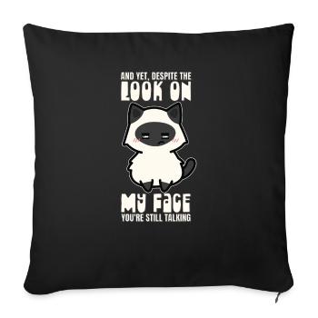 Despite my facial expression, you're always talking - Sofa pillowcase 17,3'' x 17,3'' (45 x 45 cm) - black - Front
