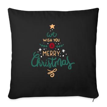 merry Christmas 15 - Sofakissenbezug 45 x 45 cm - Schwarz - Vorne