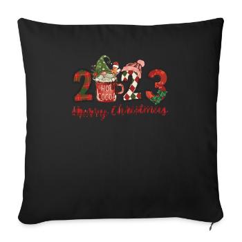 Merry Christmas 2023 Winter Red Plaid Dwarf - Sofa pillowcase 17,3'' x 17,3'' (45 x 45 cm) - black - Front