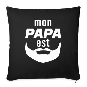 mon papa est barbu - Housse de coussin décorative 45 x 45 cm - noir - Devant