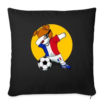 France Soccer UK Uniformes Jack Russell - Housse de coussin décorative 45 x 45 cm - noir - Devant